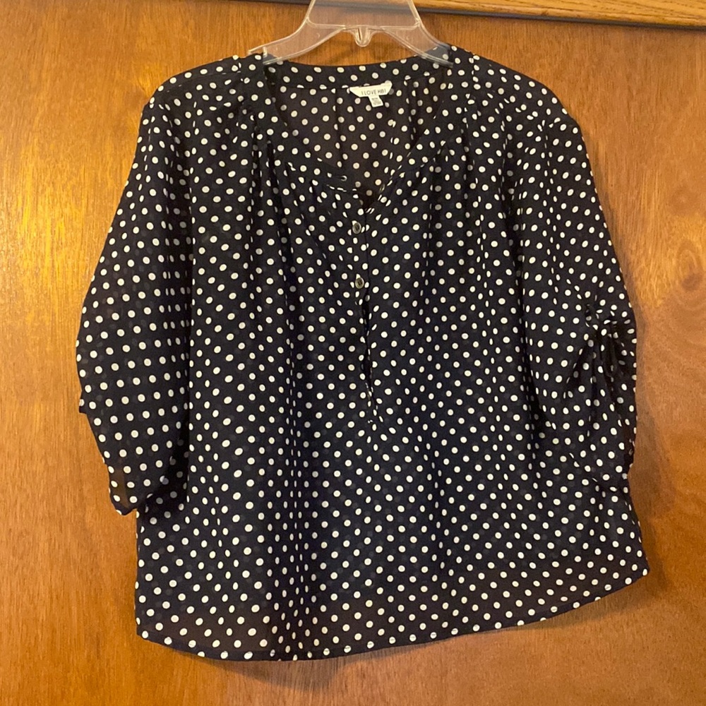 Polka dot button down